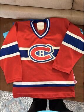 Size youth S - VTG Montreal Canadiens Jersey SK Sandow Sporting Knit Red NHL